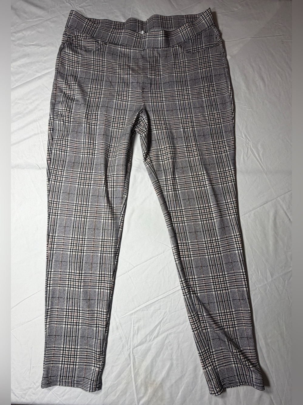 Seven7 Women’s Pull-On Ponte Knit Leggings Pants Plaid Skinny Stretch XXL